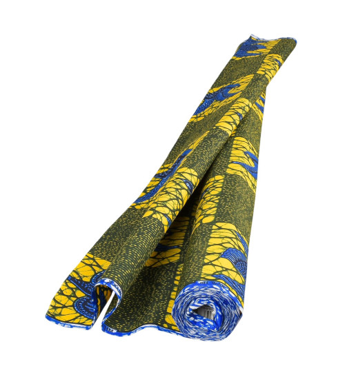 Wax fabric printed on both sides yellow by the meter