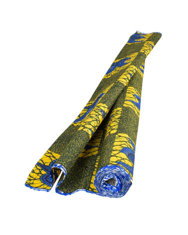 Wax fabric printed on both sides yellow by the meter