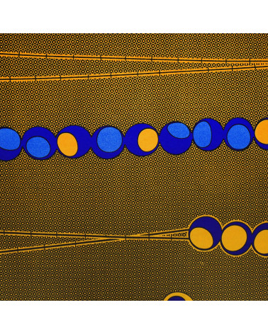 Wax fabric printed on both sides yellow by the meter