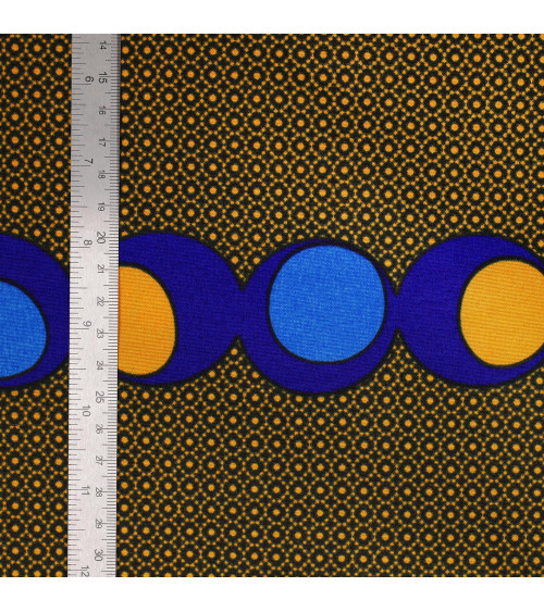 Wax fabric printed on both sides yellow by the meter