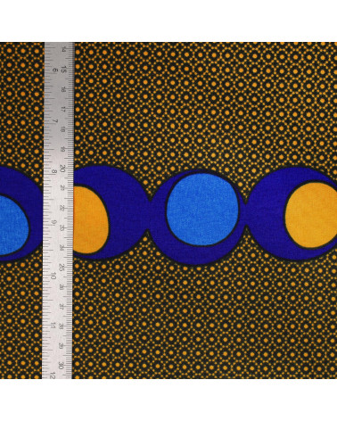 Wax fabric printed on both sides yellow by the meter