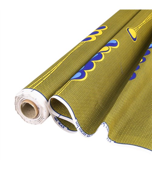 Tissu wax imprimé 2 faces jaune au mètre