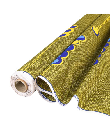 Wax fabric printed on both sides yellow by the meter