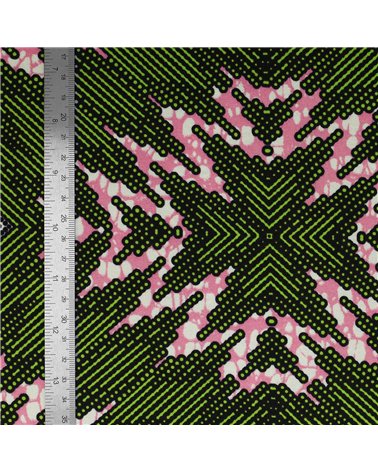 Tissu wax imprimé 2 faces vert au mètre