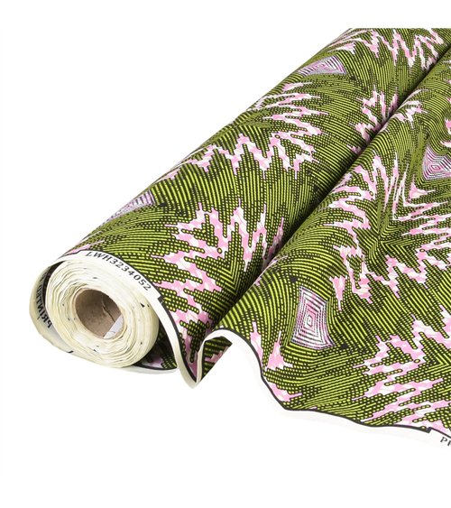 Tissu wax imprimé 2 faces vert au mètre