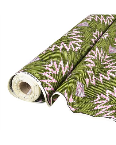 Tissu wax imprimé 2 faces vert au mètre