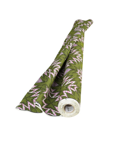 Green 2-sided printed wax fabric per meter