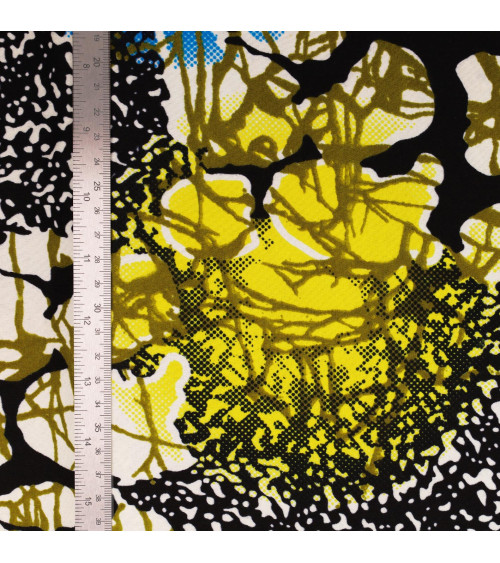 Multicolored 2-sided printed wax fabric by the meter