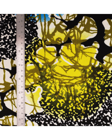 Multicolored 2-sided printed wax fabric by the meter