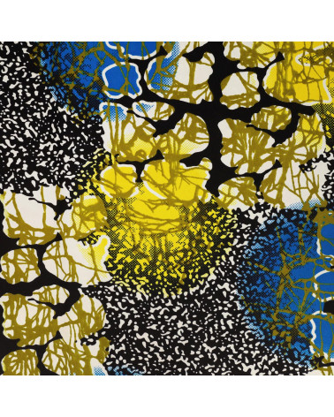 Multicolored 2-sided printed wax fabric by the meter