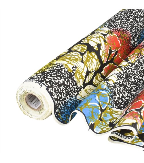 Tissu wax imprimé 2 faces multicolore au mètre