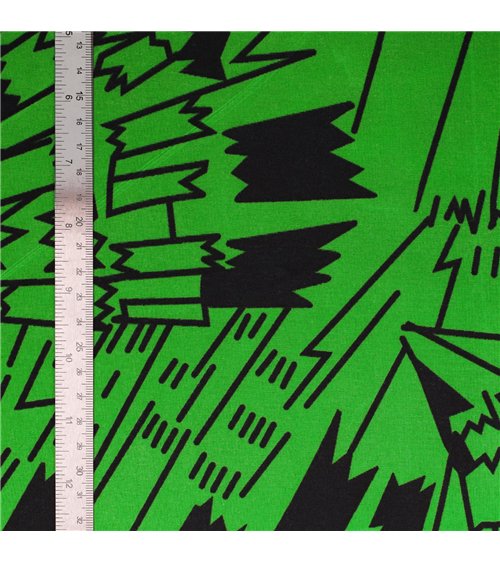 Tissu wax imprimé 2 faces vert au mètre
