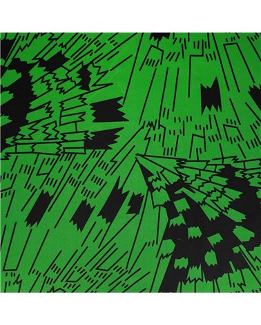 Tissu wax imprimé 2 faces vert au mètre