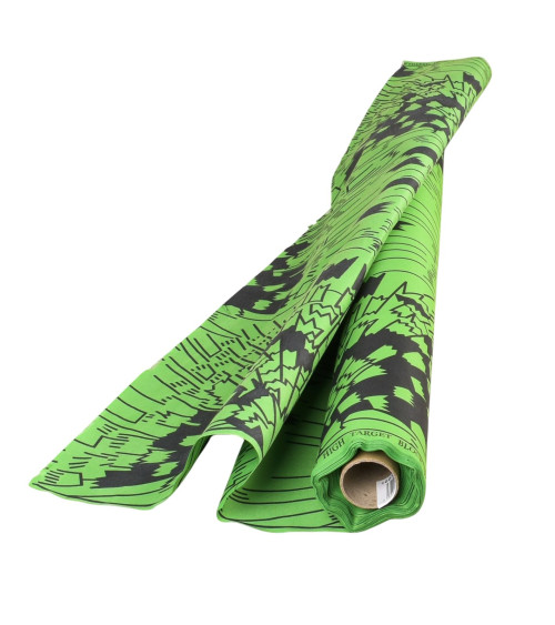 Tessuto cerato stampato fronte-retro verde al metro