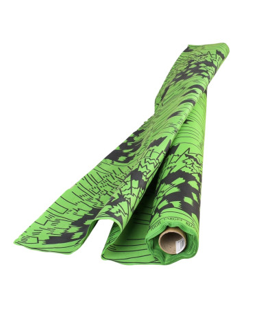 Green 2-sided printed wax fabric per meter