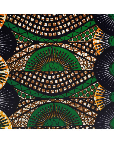 Tessuto cerato verde stampato fronte-retro al metro