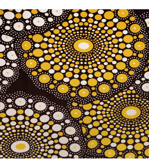 Wax fabric printed on both sides yellow by the meter