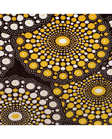 Wax fabric printed on both sides yellow by the meter