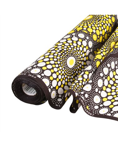 Tissu wax imprimé 2 faces jaune au mètre