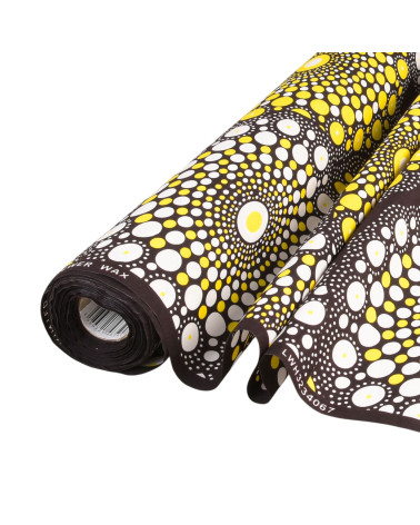 Wax fabric printed on both sides yellow by the meter
