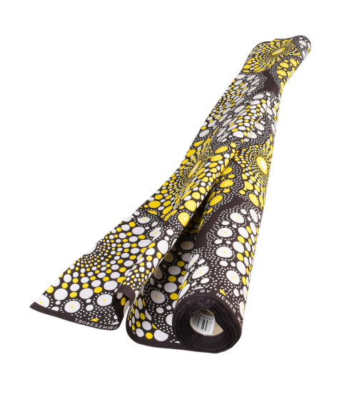 Wax fabric printed on both sides yellow by the meter