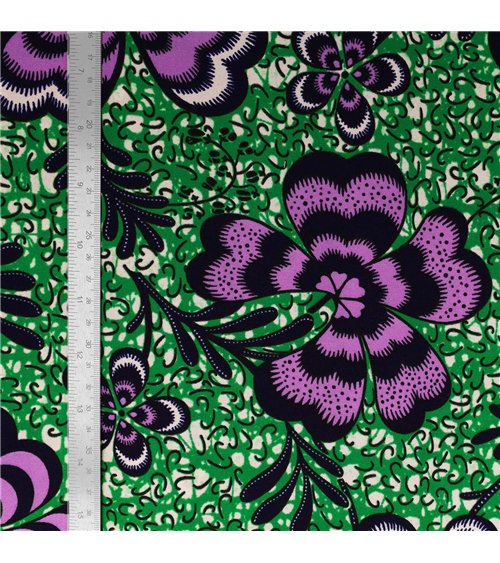 Tissu wax imprimé 2 faces violet au mètre