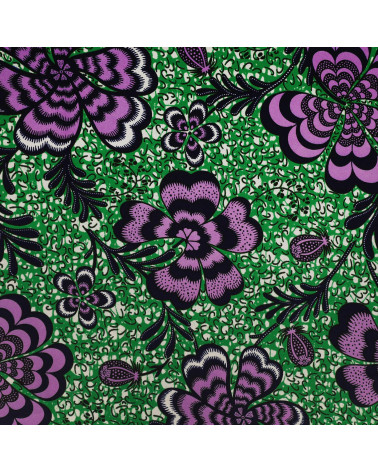 Tessuto cerato stampato fronte/retro viola al metro