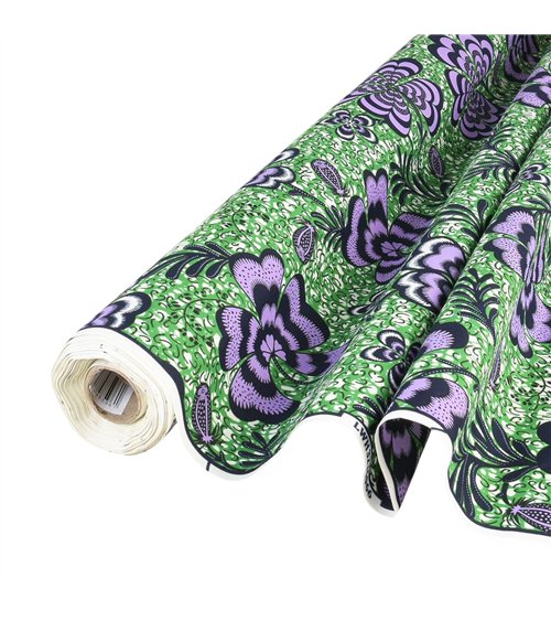 Tissu wax imprimé 2 faces violet au mètre
