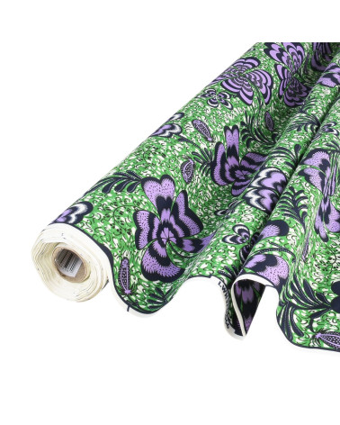Purple 2-sided printed wax fabric by the meter