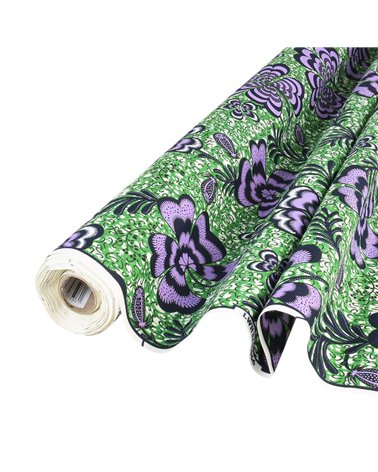 Tissu wax imprimé 2 faces violet au mètre