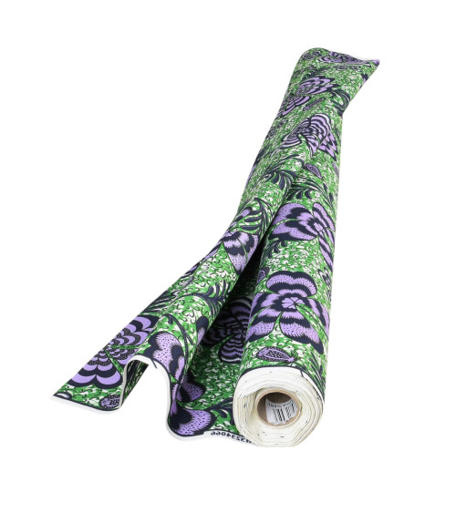 Tessuto cerato stampato fronte/retro viola al metro