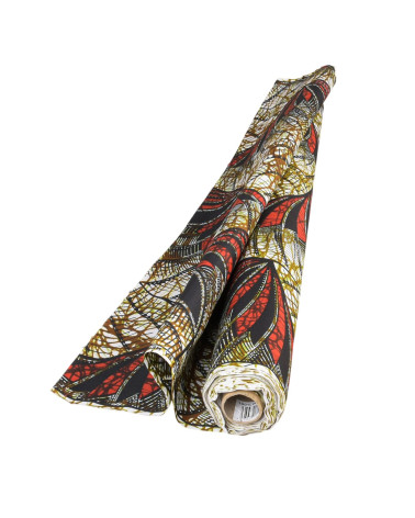 Tessuto cerato stampato fronte-retro arancione al metro