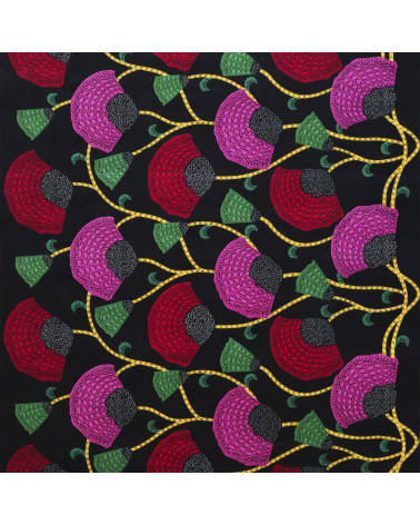 Wax fabric printed 2 sides fuchsia pink by the meter