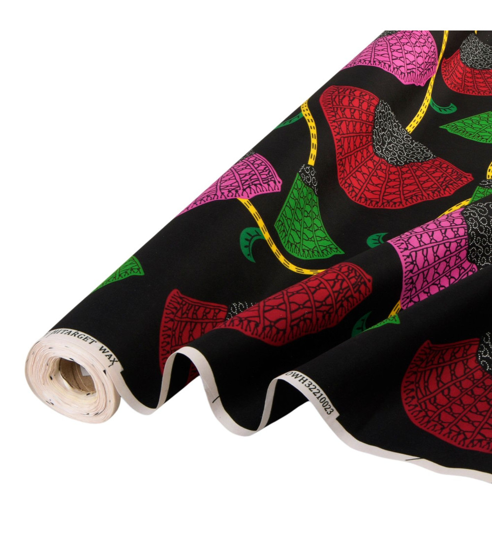 Tela Wax estampada 2 caras rosa fucsia al metro