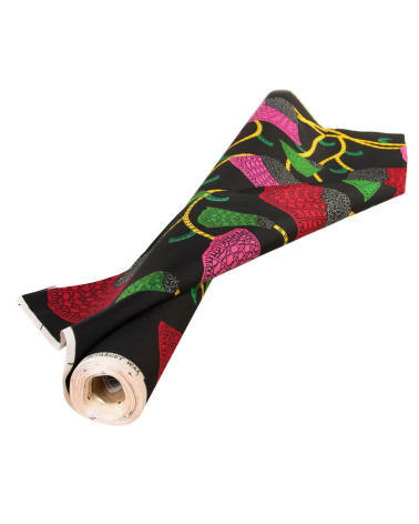 Wax fabric printed 2 sides fuchsia pink by the meter