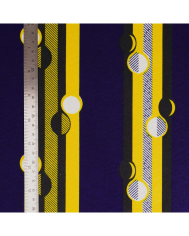 Wax fabric printed on both sides yellow by the meter