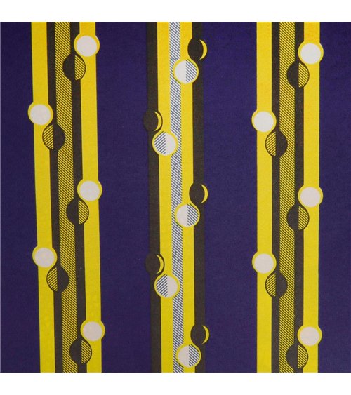 Tissu wax imprimé 2 faces jaune au mètre