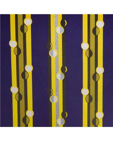 Tissu wax imprimé 2 faces jaune au mètre