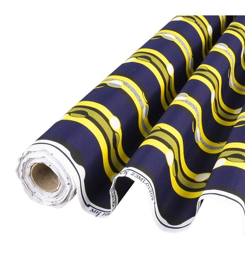 Tissu wax imprimé 2 faces jaune au mètre
