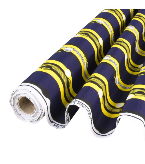 Wax fabric printed on both sides yellow by the meter