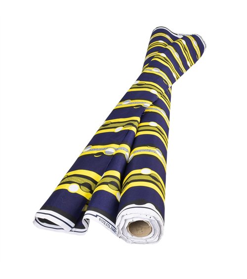 Tissu wax imprimé 2 faces jaune au mètre