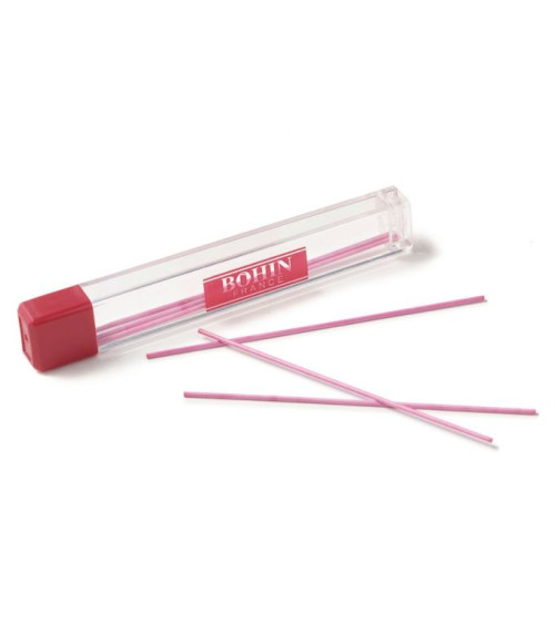 Bohin 6 minas recambios para lápices de tiza extra finos rosa