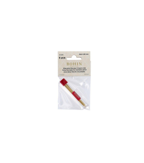 Bohin 6 leads extra fine chalk pencil refills yellow