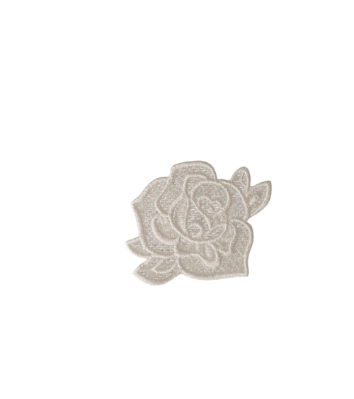 Set of 3 iron-on lace patches 4.8cm x4cm pink white