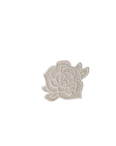 Ecusson thermocollant en dentelle 4,8cm x 4cm rose blanche