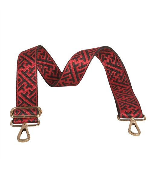 Tracolla motivi geometrici 4x135cm rossa