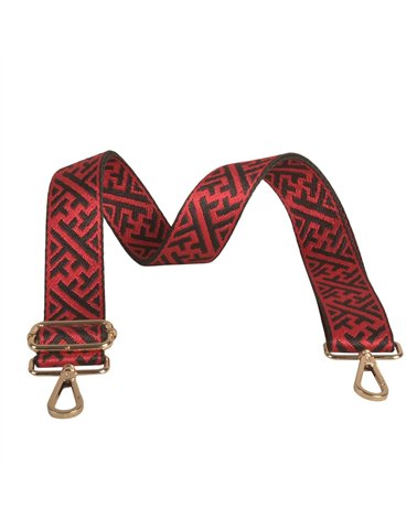 Bandolera motivos geométricos 4x135cm rojo