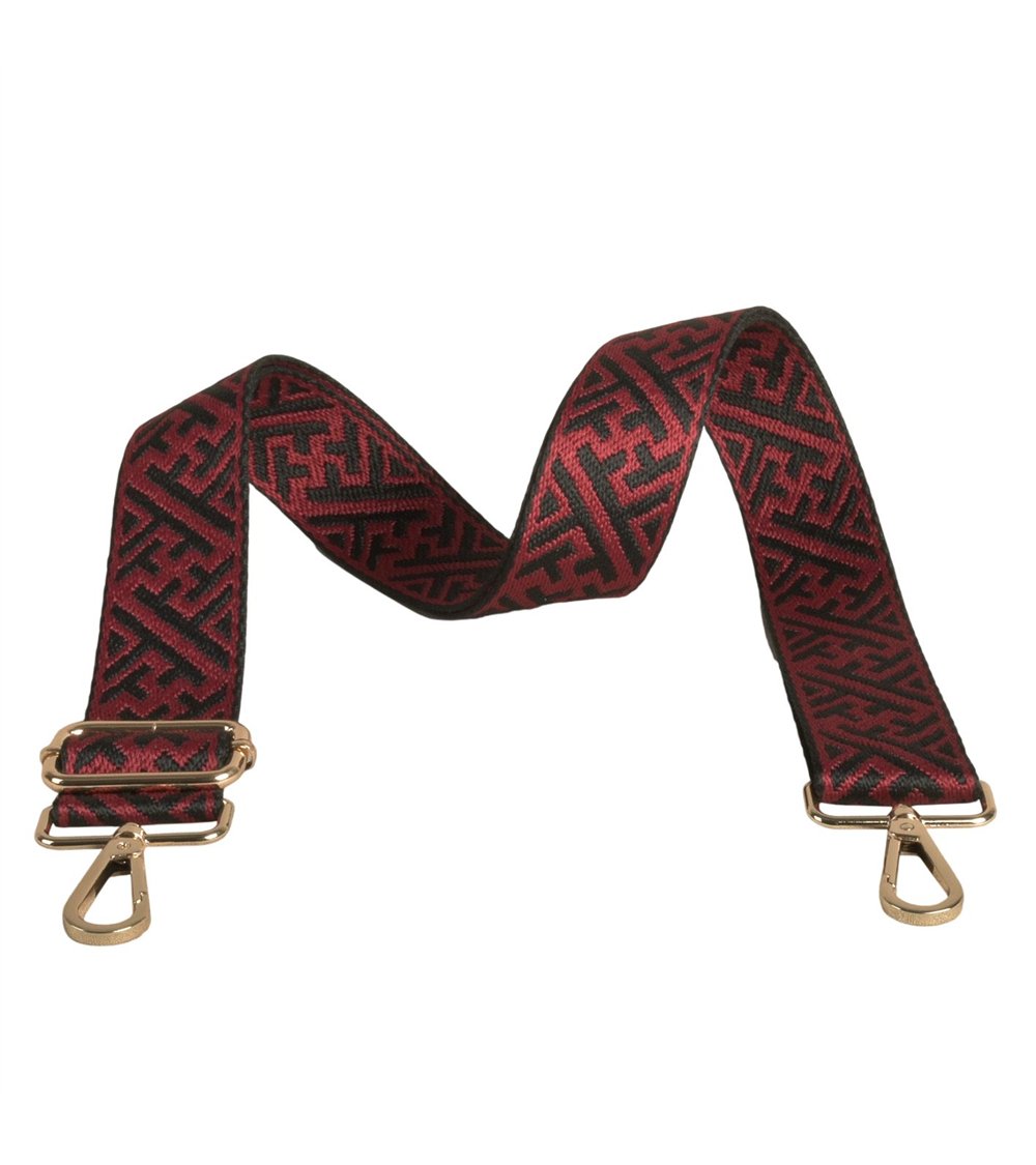 Bandoulière motifs géométriques 4x135cm bordeaux