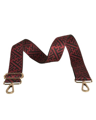 Bandoulière motifs géométriques 4x135cm bordeaux