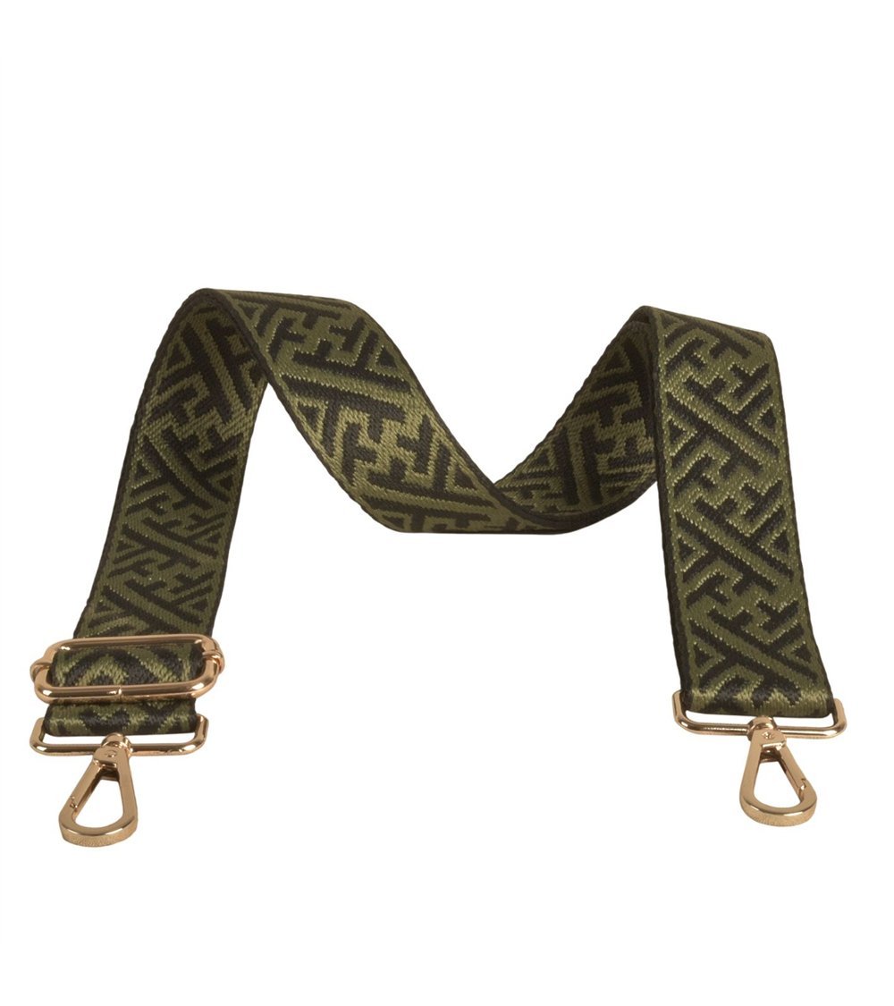 Schultergurt mit geometrischem Muster, 4 x 135 cm, Khaki